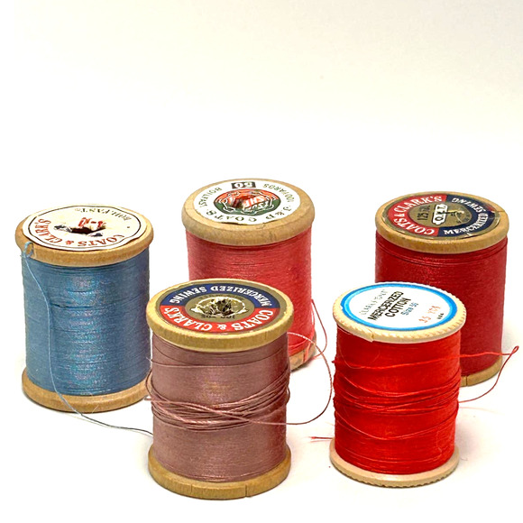 Vintage Thread On Wooden Spools Lot of 30 - Picture 4 of 9